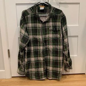 VGUC Mens Flannel Lined Long Sleeve Flannel Columbia Plaid
